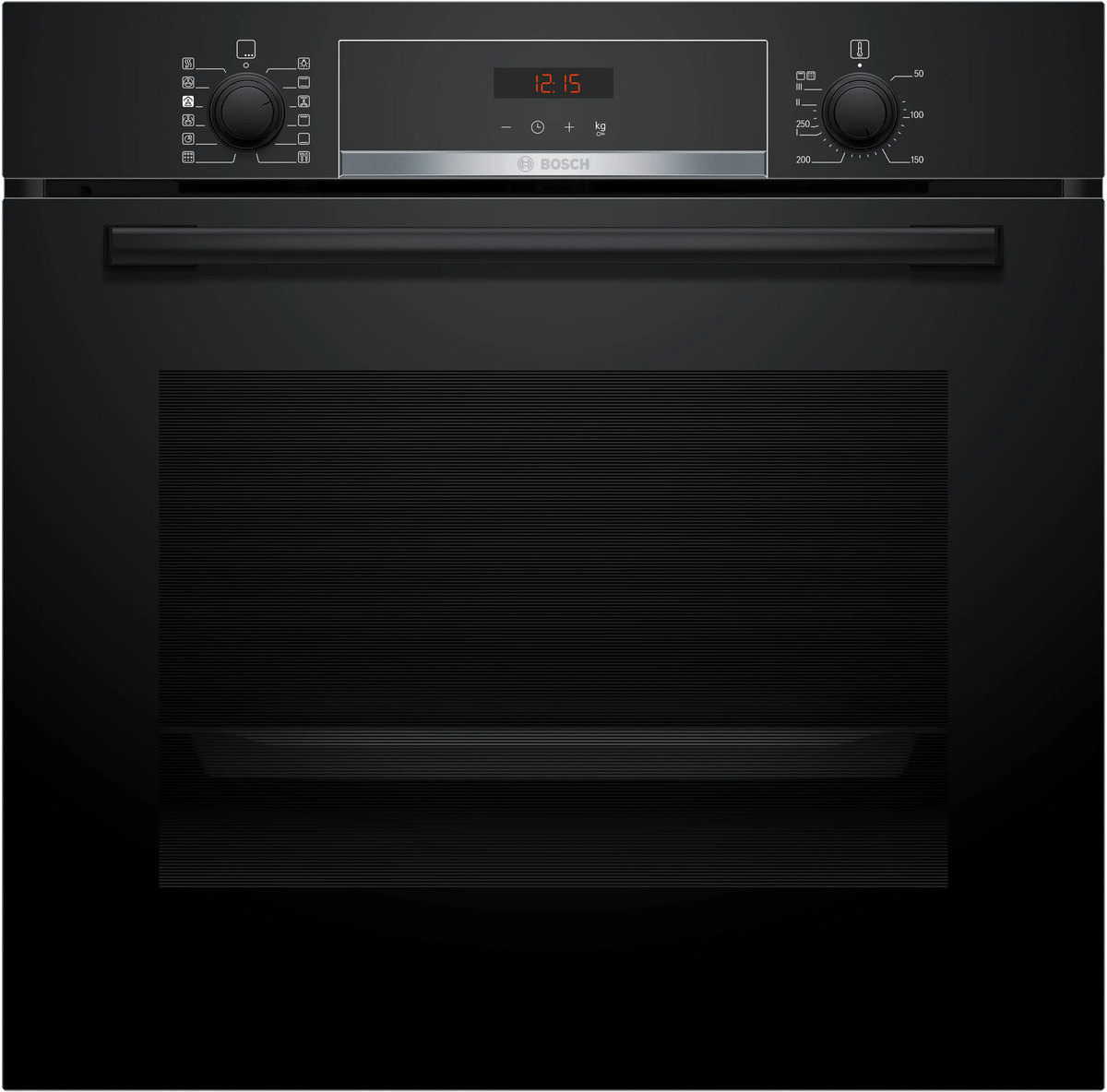 Bosch Series 4 built-in black oven with steam function, pyrolytic cleaning, 71L capacity, LED knob – Keans Claremorris