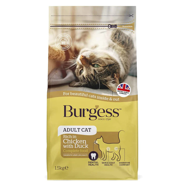 Burgess Adult Cat Chicken & Duck 1.5Kg Keans Claremorris