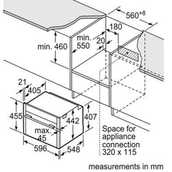 Neff N 70 built-in compact oven with microwave, 60x45 cm, graphite-grey finish – available at Keans Claremorris