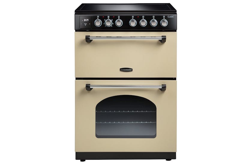Rangemaster Classic 60cm induction cooker with touch controls, sleek black design - available at Keans Claremorris.