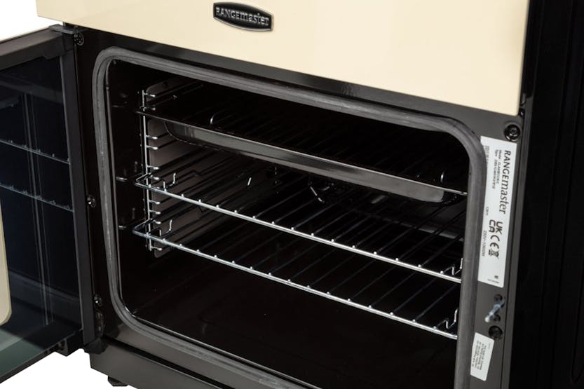 Rangemaster Classic 60cm induction cooker with touch controls, sleek black design – available at Keans Claremorris.