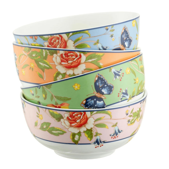 Set of 4 Aynsley Cottage Garden fine china cereal bowls, mixed designs, microwave safe, gift boxed – Kean’s Claremorris –