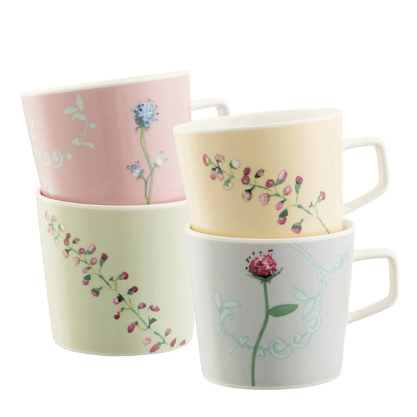 Set of 4 Aynsley Camille pastel fine china mugs, 300ml each, lightweight and gift-boxed, available at Kean’s Claremorris. –