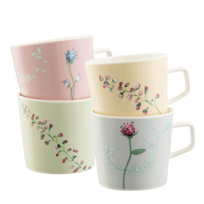 Set of 4 Aynsley Camille pastel fine china mugs, 300ml each, lightweight and gift-boxed, available at Kean’s Claremorris. –