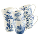 Set of 6 Aynsley Archive Blue fine china mugs, 325ml, elegant archival design, gift-boxed, available at Kean’s Claremorris –