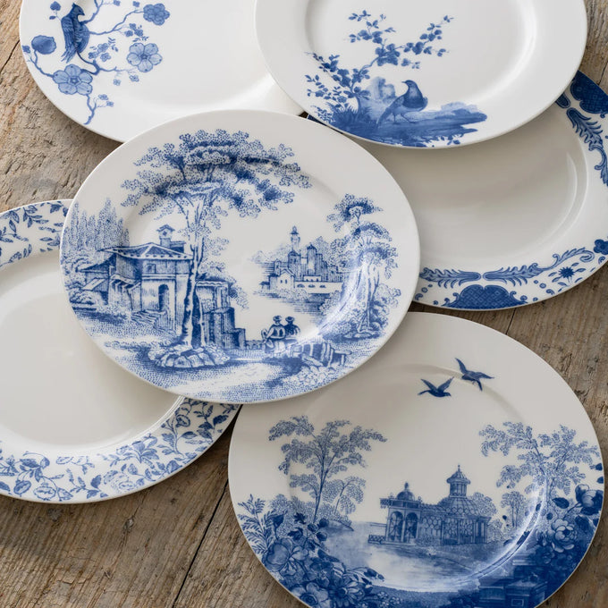 Archive Blue Aynsley Teaplates - Set of 6 - Image 1