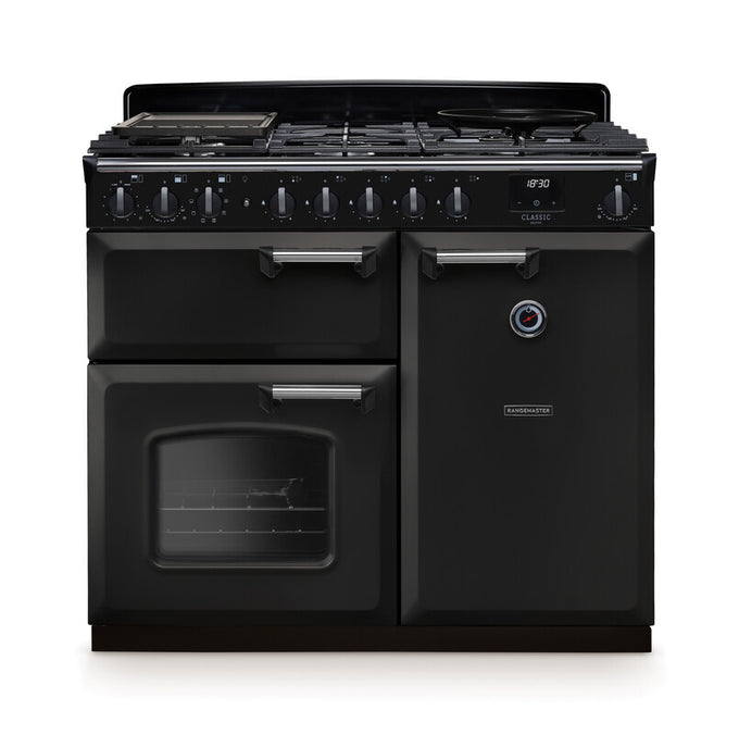 Rangemaster Classic Deluxe 100cm Chrome Dual Fuel Rangecooker - Image 3