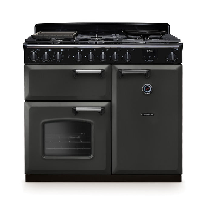 Rangemaster Classic Deluxe 100cm Chrome Dual Fuel Rangecooker - Image 2