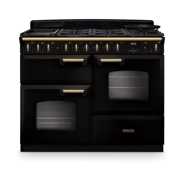 Rangemaster Classic Deluxe 110 Dual Fuel with Antique Brass Trim
