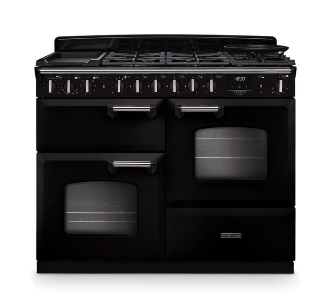 Rangemaster Classic Deluxe 110 Dual Fuel with Chrome Trim - Image 1