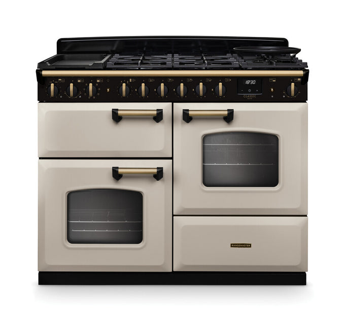 Rangemaster Classic Deluxe 110 Dual Fuel with Antique Brass Trim - Image 6