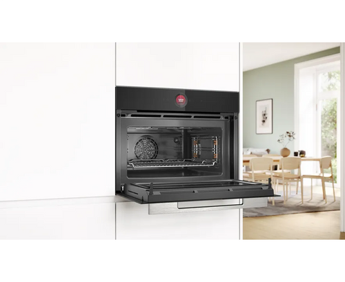 Bosch Series 8 Built-in Compact Oven with Microwave in Black, sleek design, available at Keans Claremorris
