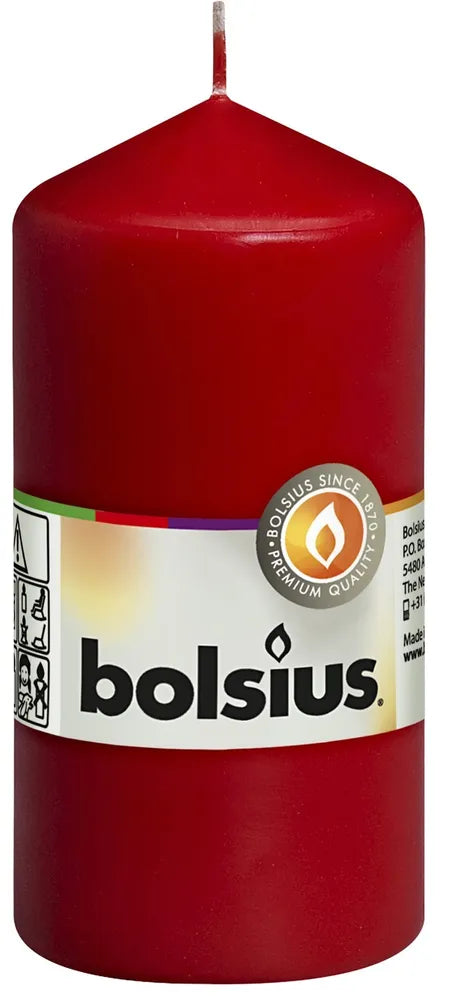 Bolsius Pillar Candle Red (120/60 mm) - Image 1