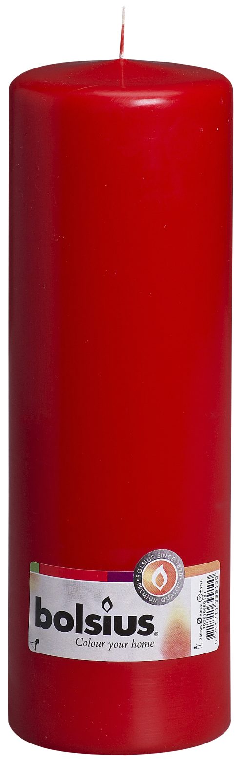 Bolsius Pillar Candle Red (250/80 mm)