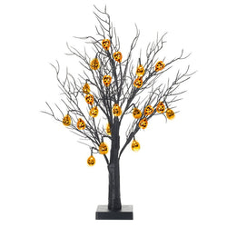Black Light Up Pumpkin Tree 67cm