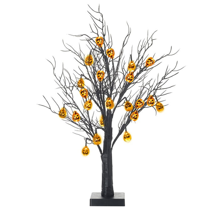 Black Light Up Pumpkin Tree 67cm - Image 2