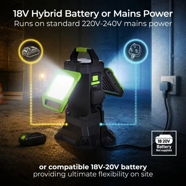 Hybrid Worklight 18V Battery with UK Socket | LILHYV350G65UK-01 - Image 4