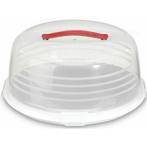 CURVER round white cake box with clip-lock base, soft grip handle, BPA-free, dishwasher-safe – Keans Claremorris.