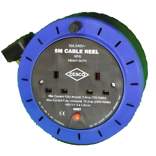 Cable Reel 5 Mtr 10 Amp 2 Socket  Keans Claremorris