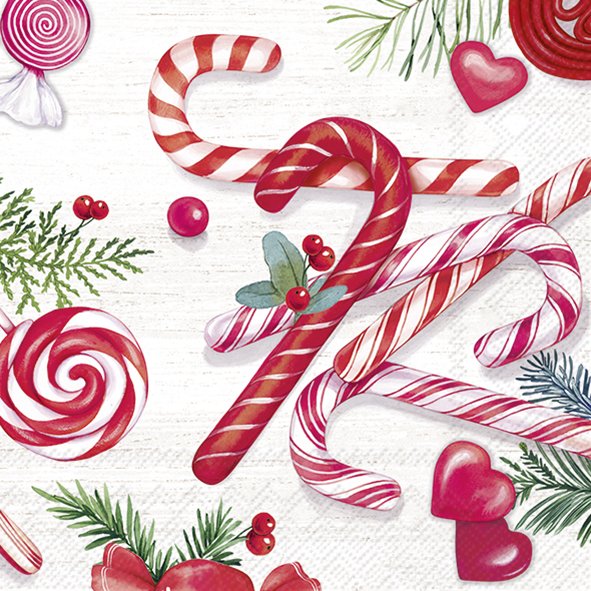 Candy Canes Lunch Napkins Keans Claremorris