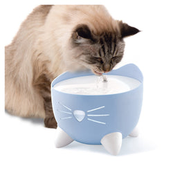 Catit Pixi Fountain Light Blue pet water fountain for cats, compact design, available at Keans Claremorris