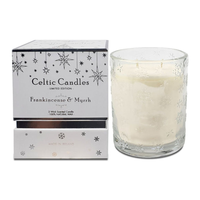 Celtic Candle Double Wick Christmas  Francinsense and Myrrh Keans Claremorris