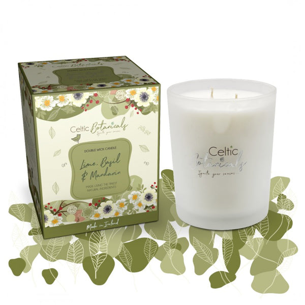 Celtic Candle Double Wick Lime Basil & Mandarin Keans Claremorris