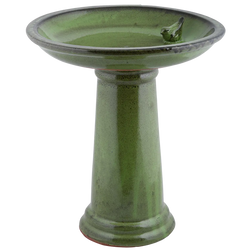 Ceramic Bird Bath Green 47cm Keans Claremorris