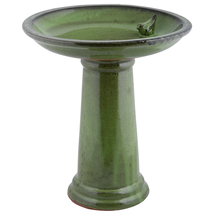 Ceramic Bird Bath Green 47cm Keans Claremorris
