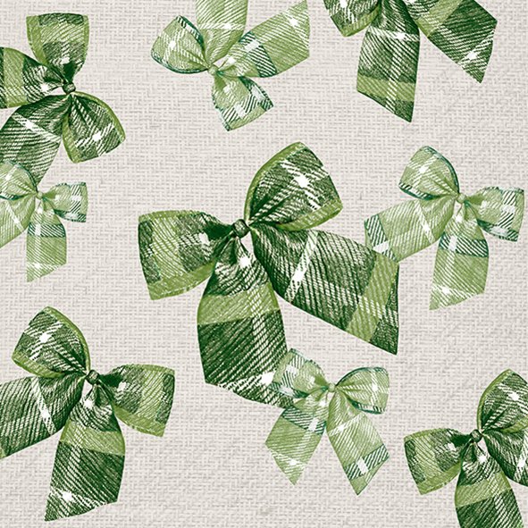 Checkered Bows Green Lunch Napkins Keans Claremorris