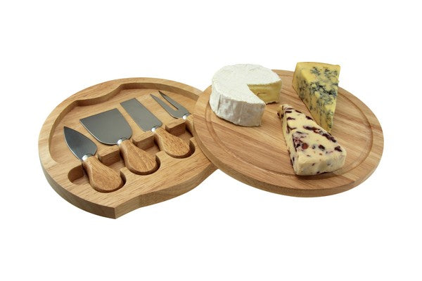 Cheese Board Set - Timber effect 4 Knife Keans Claremorris