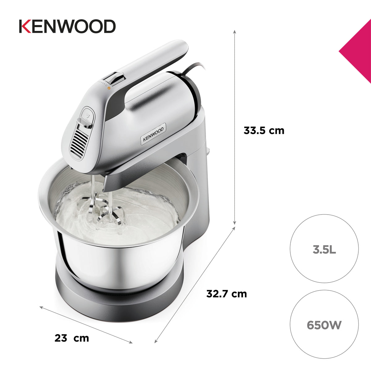 Kenwood Chefette Mixer Silver | HMP54.000SI - Image 5
