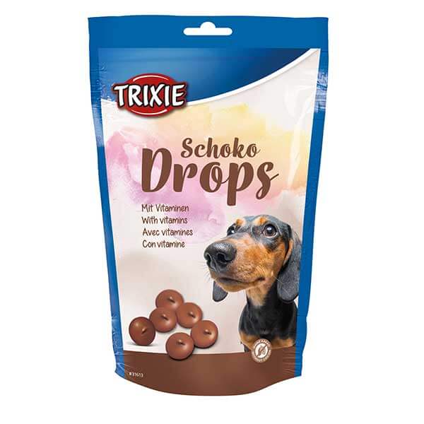 Chocolate Drops Puppies & Dogs 200g, low-theobromine milk chocolate dog treats with vitamins, resealable bag – Keans