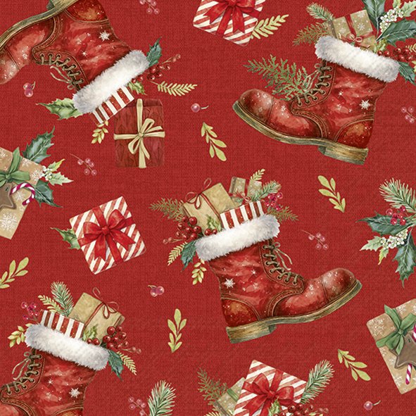 Christmas Boots Allover Red Lunch Napkins Keans Claremorris