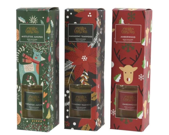 Christmas Diffuser Glass 3 Assortment Scents 25708 Keans Claremorris