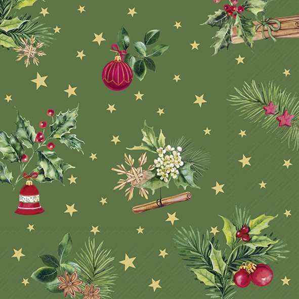 Christmas Elements Green Lunch Napkins Keans Claremorris