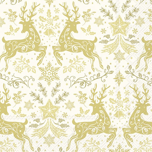 Christmas Ornaments Gold Lunch Napkins Keans Claremorris
