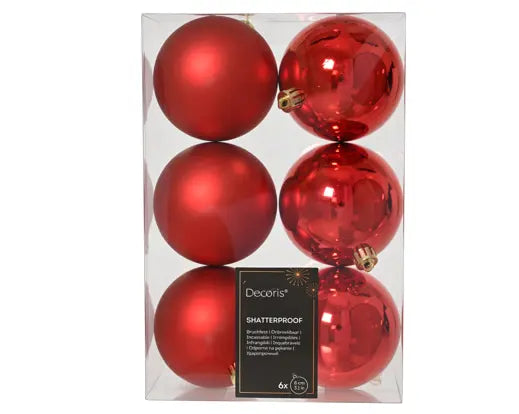 Christmas Red Baubles – 8cm (Box of 6) Keans Claremorris