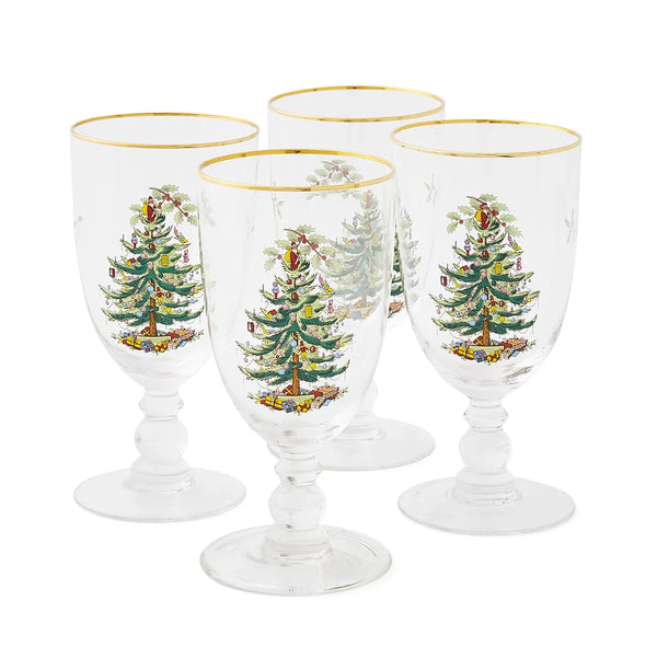 Christmas Tree Pedestal Goblet S/4 Keans Claremorris