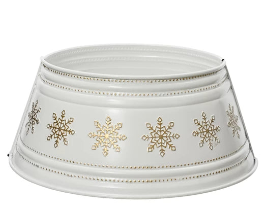 Christmas Tree Ring – Iron White with Gold Snowflakes 57cm | Keans Claremorris