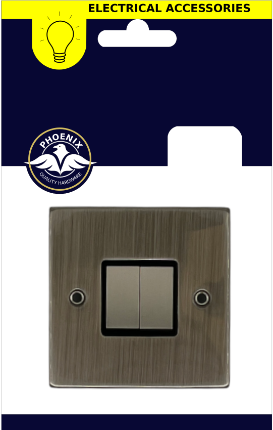 Chrome Nickel 2 Gang 2 Way Switch Keans Claremorris