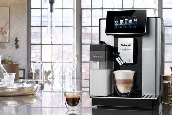DeLonghi PrimaDonna Soul ECAM610.55.SB Silver Black Bean to Cup Coffee Machine - Automatic, Keans Claremorris