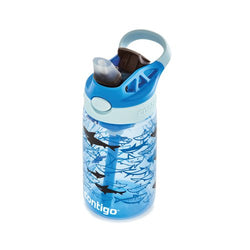 Contigo Easy Clean Autospout 14oz blue kids bottle with shark design, BPA-free, leak-proof, dishwasher safe – Keans