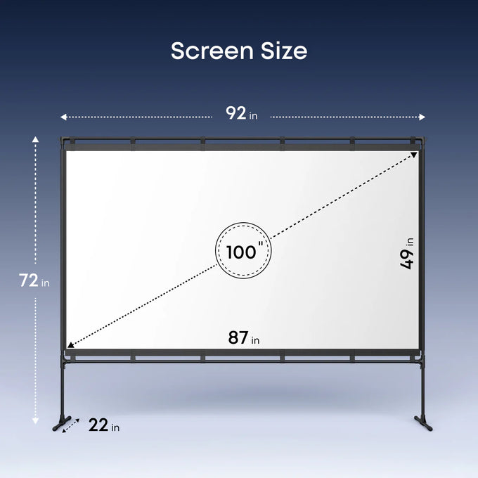 Nebula 100-Inch Outdoor Projector Screen with Stand - Image 3
