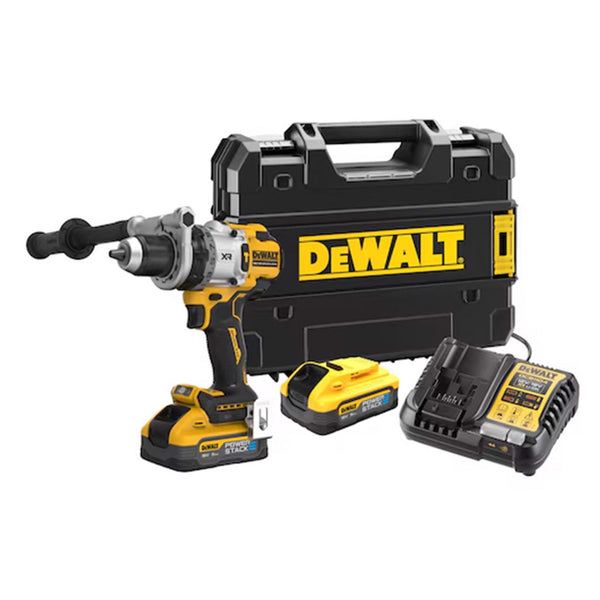 DeWalt 18V XR Brushless Premium Hammer Drill Driver - 2 X Powerstack 5.0Ah DCD1007H2T