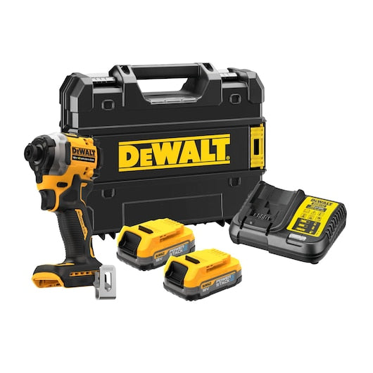 DeWalt 1/4 Inch Impact Driver 18v | 2 x 1.7Ah Powerstack Li-ion | DCF850E2T - Image 1