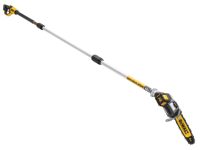 DEWALT DCMPS567N XR 18V Brushless Pole Saw 20cm bar, 2m reach, lightweight aluminium pole – Bare Unit | Keans Claremorris