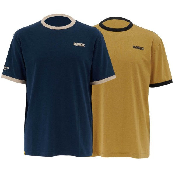 DEWALT Wilbury Dijon & Navy Twin Pack T-Shirts Keans Claremorris