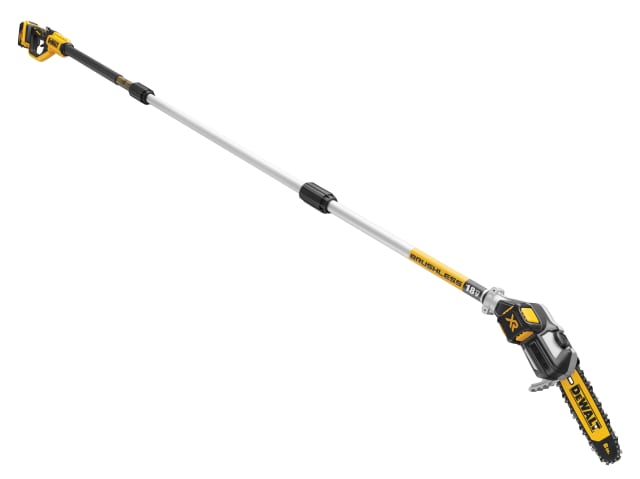 DEWALT XR 18V Brushless Pole Chainsaw 20cm Bar, 5.0Ah Battery, 2m Reach - Lightweight, Auto Oiling | Keans Claremorris