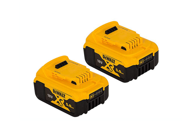 Dewalt DCB184 XR 18V 5.0Ah Li-ion slide battery twin pack with LED charge indicator, extended runtime – Keans Claremorris